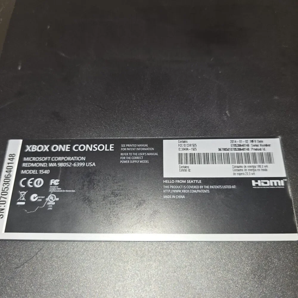 Microsoft Xbox One 365GB Model 1540 Console Only Tested Working